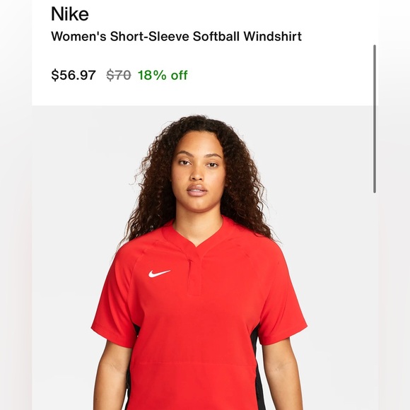 Nike Women's Short-Sleeve Softball Windshirt - Picture 9 of 9